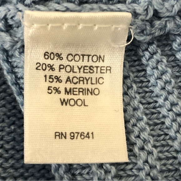 J. JILL - Cotton & Merino Wool Blend Light Blue Round Neck Sweater - Size Medium - Picture 5 of 8